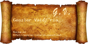 Geszler Valéria névjegykártya